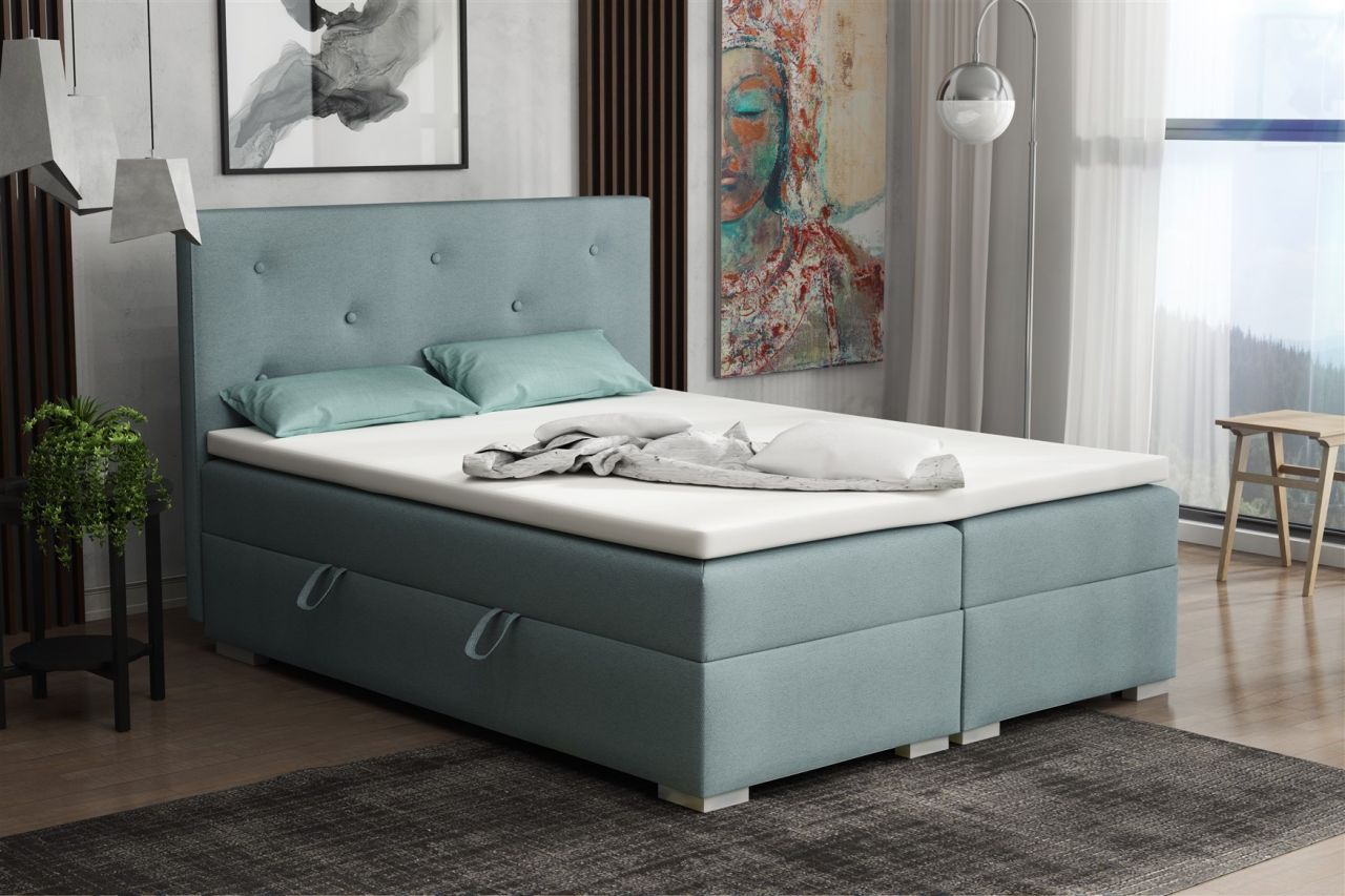 Boxspringbett Schlafzimmerbett PADUA 140x200cm inkl.Bettkasten