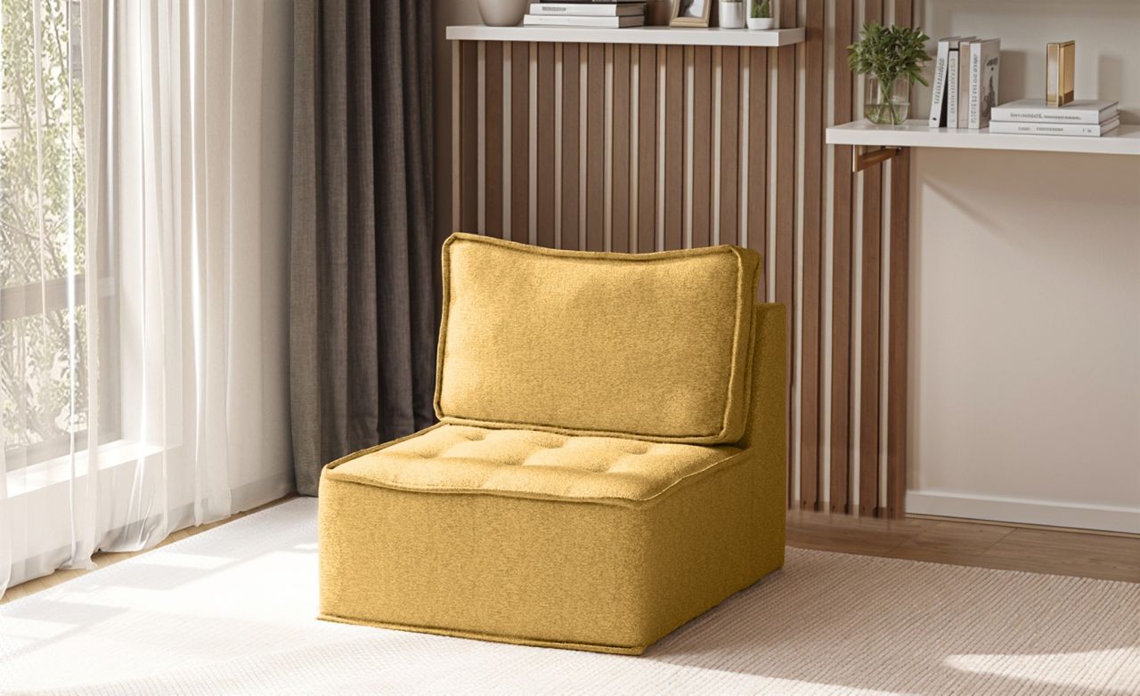 Sessel SANDE 1-Sitzer Modul Stoff Raven Honiggelb