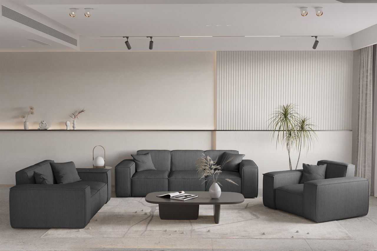 Sofaset ersofa CELES PREMIUM 3-2-1 in Stoff Scala Anthrazit