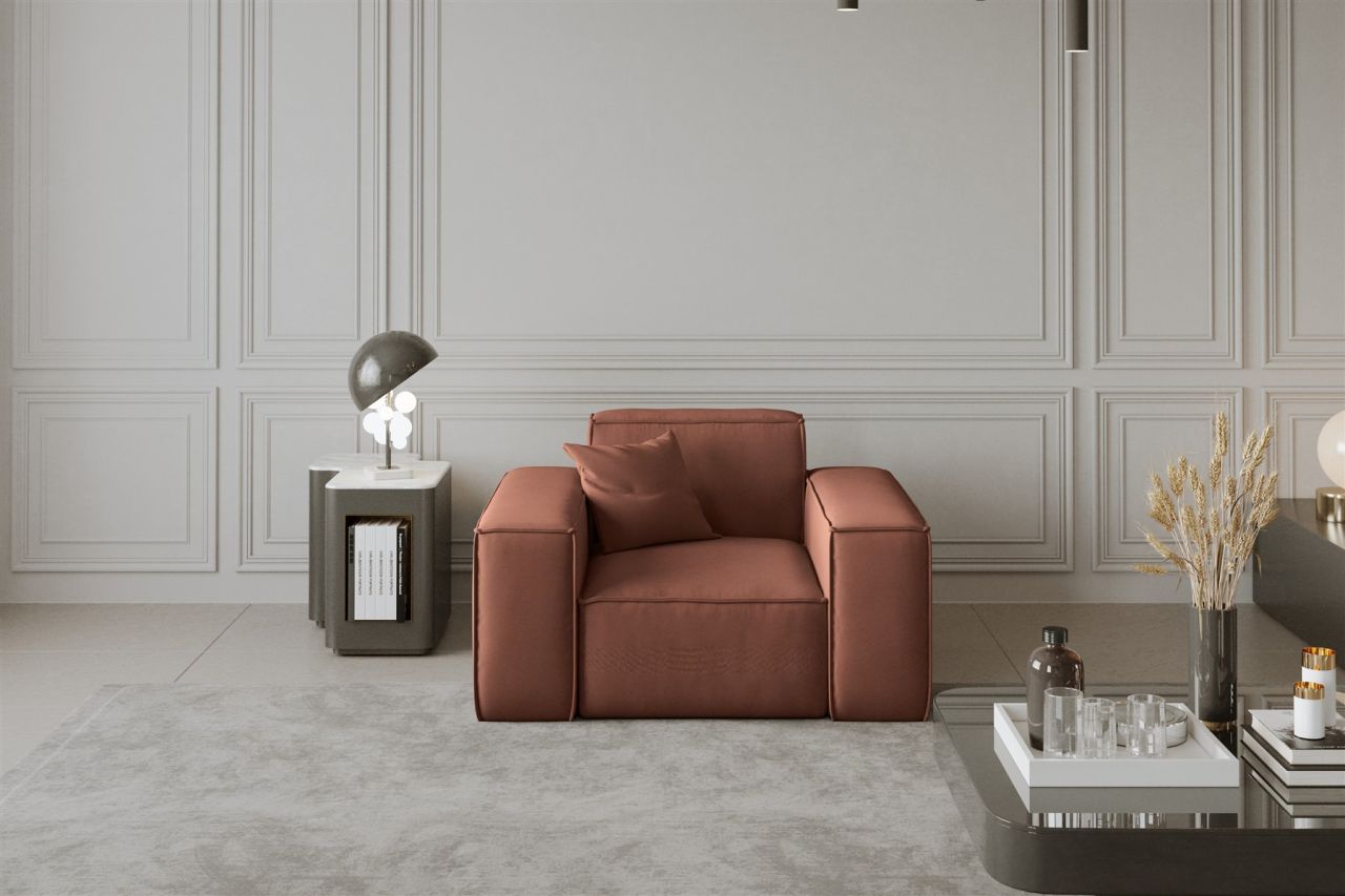 Sessel ersessel CELES in Stoff Opera Velvet Kupferbraun