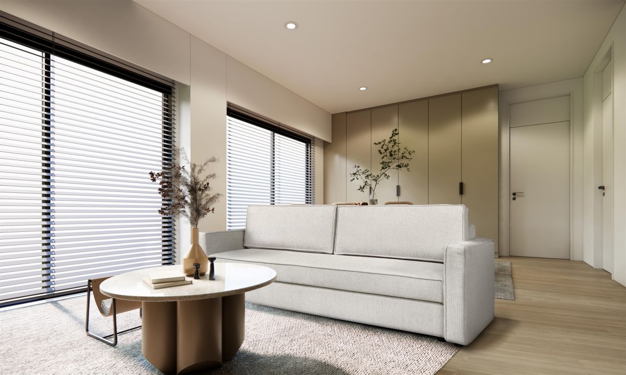 Schlafsofa ersofa Sofa 3-Sitzer FERMINE in Stoff Allora Creme