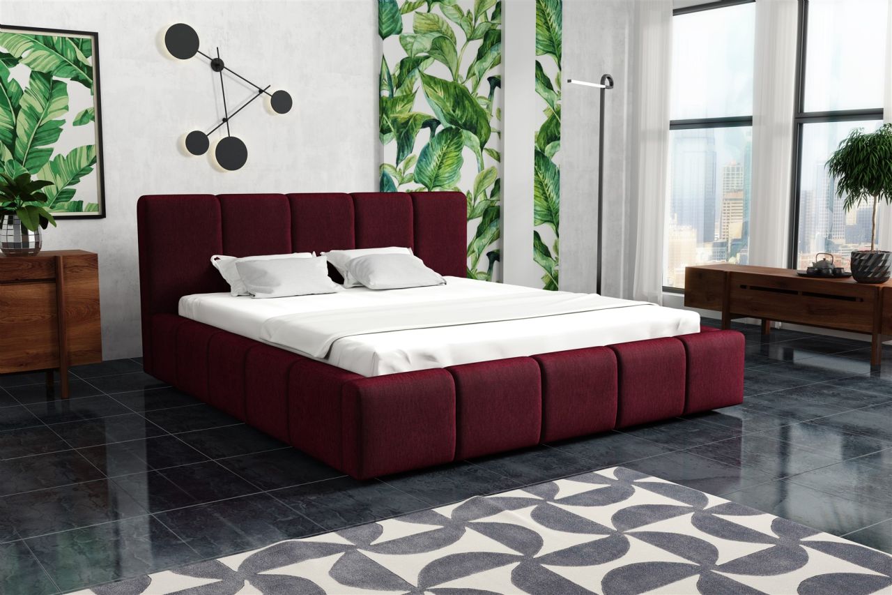 Polsterbett Bett Doppelbett GENUA Komplettset 160x200cm Stoff Monolith Bordea...