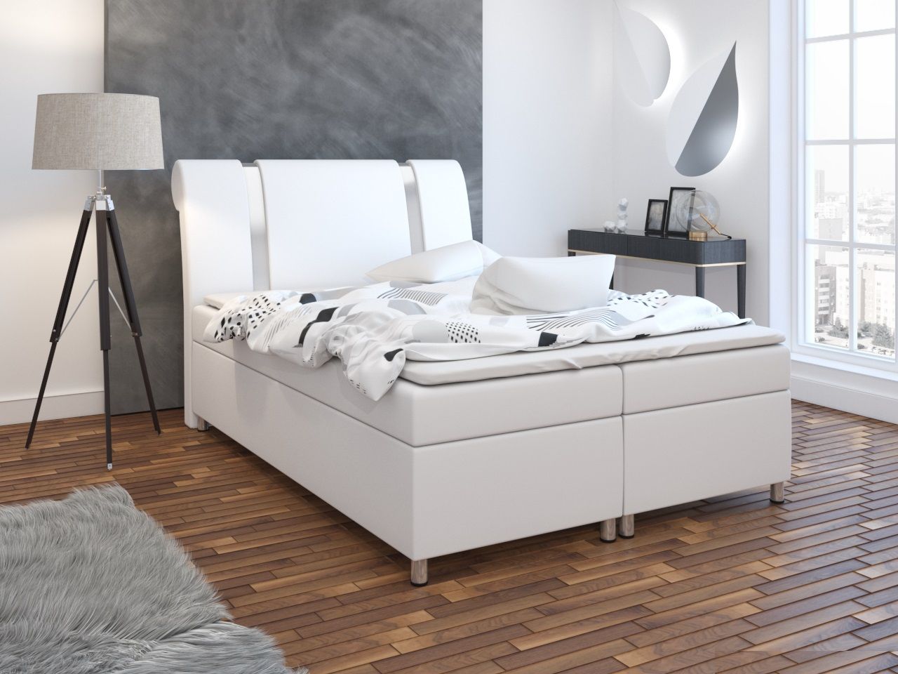 Boxspringbett Schlafzimmerbett TIAN 160x200cm inkl.Bettkasten