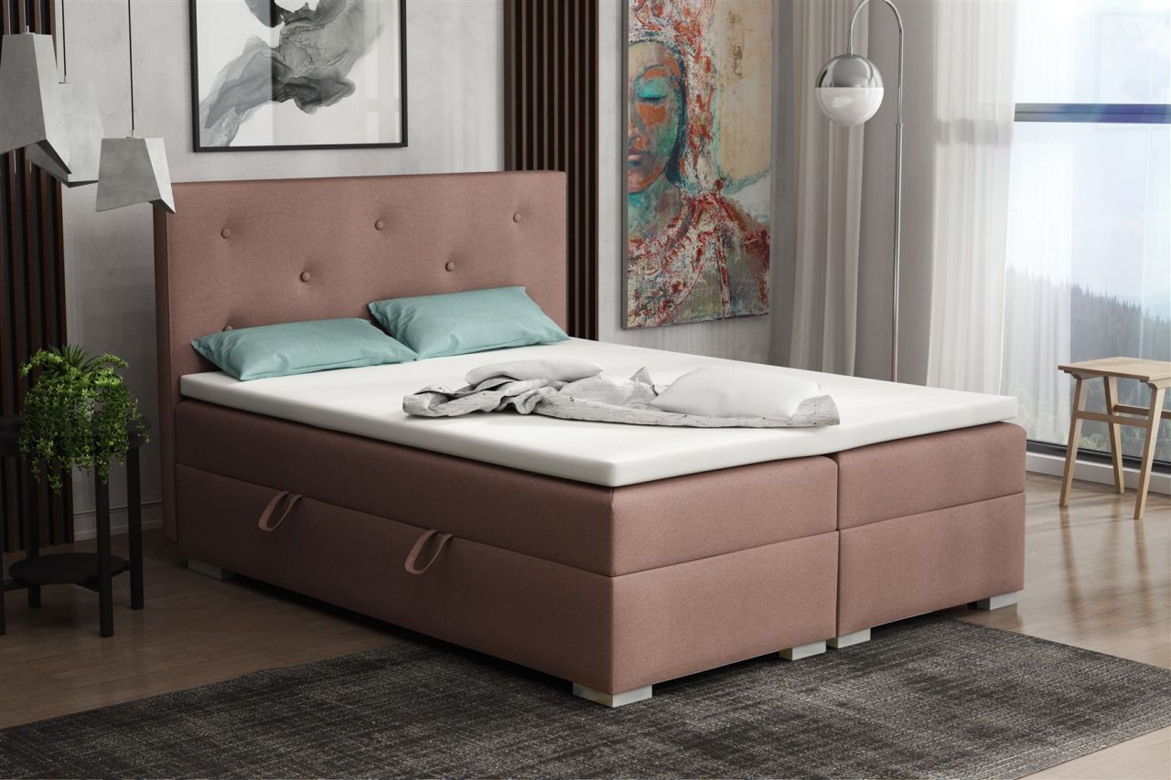 Boxspringbett Schlafzimmerbett PADUA 140x200cm inkl.Bettkasten