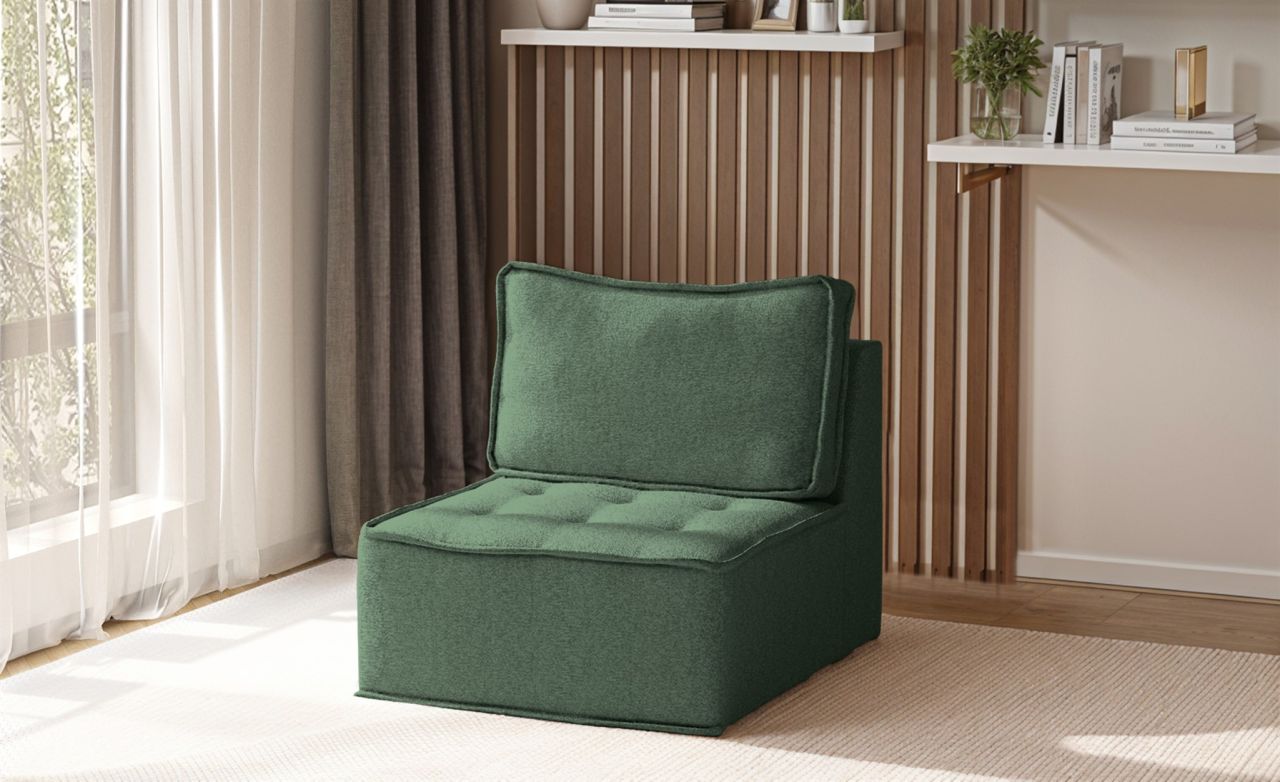 Sessel ersessel SANDE XS Stoff Raven Flaschengrün