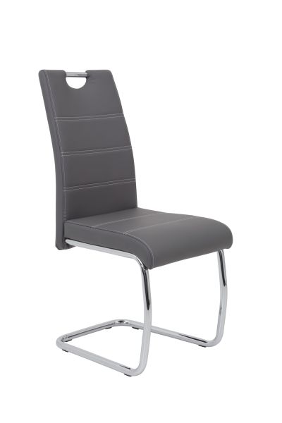 Esszimmerstühle Stuhl Freischwinger 4er Set ELENI Grau