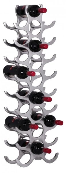 Weinregal Design 98 cm für 27 Flaschen Aluminium Silber