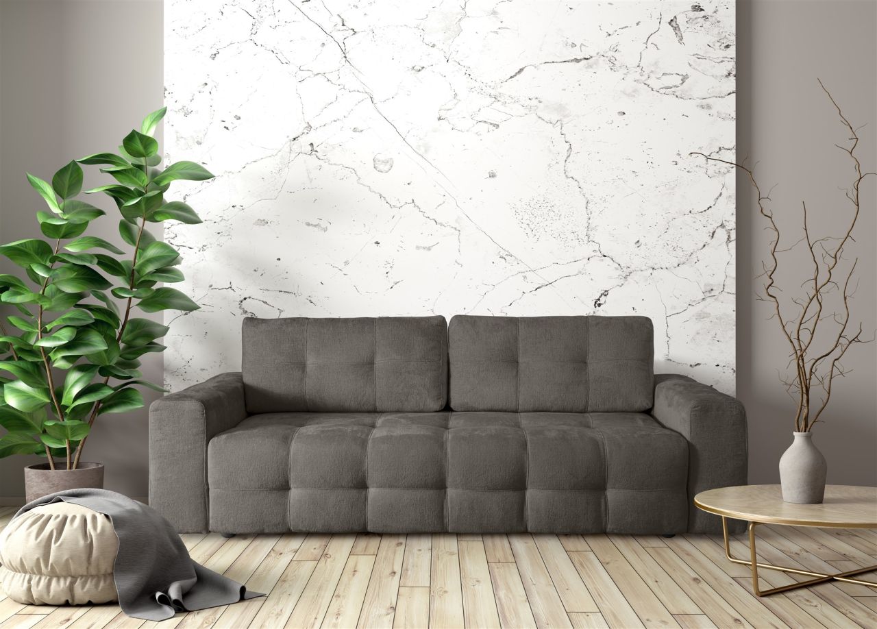 Schlafsofa ersofa Sofa 3-Sitzer ARIELLE in Stoff Perfect Harmony Charcoal