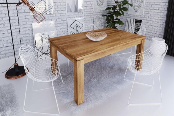 Esstisch Tisch Massivholztisch MAISON Eiche massiv 170x100 cm | Esszimmertisch ohne Ausziehfunktion | Serie MAISON aus Eiche Massivholz | Wohn-& Essbereich Serien aus Massivholz