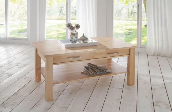 Zeitloser Couchtisch - SIMON - Eiche vollmassiv / Echtholz 110 x 70 cm