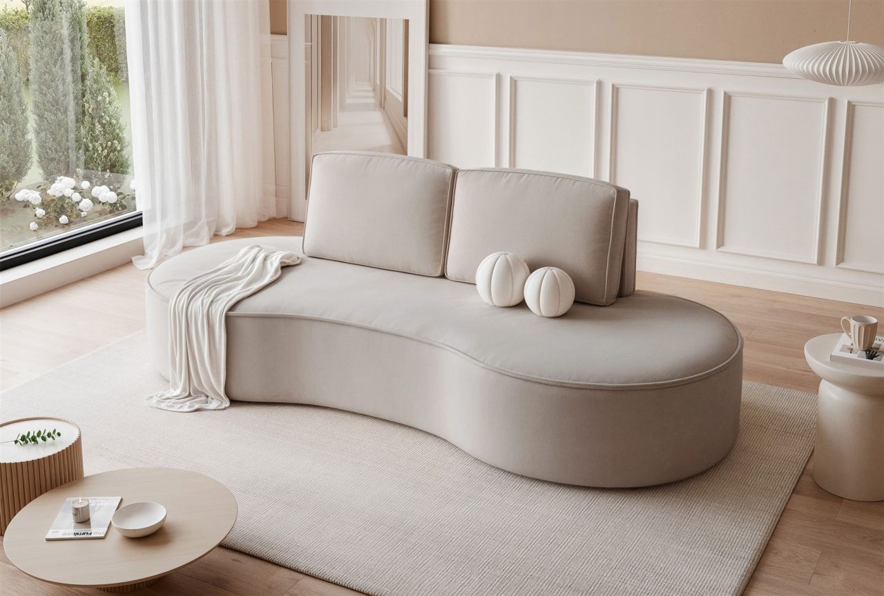 Sofa ersofa ARLET 3-Sitzer in Stoff Riviera Hellbeige