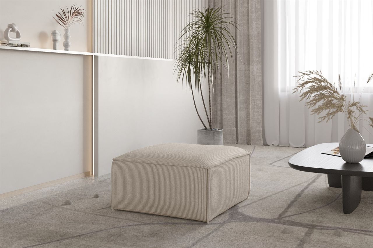 OUTLET Polsterhocker erhocker CELES PREMIUM 65x65 cm in Stoff Scala Hel...