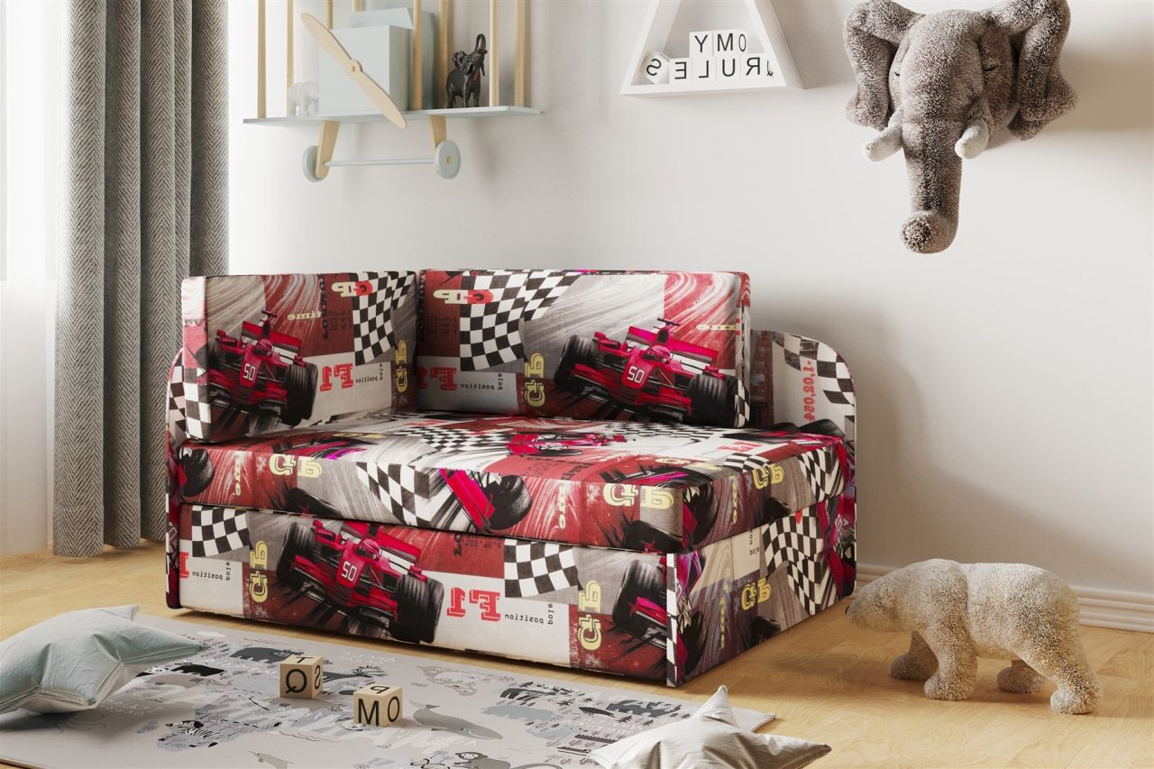 Sofa Kindersofa Schlafsofa inkl. Bettkasten MAILO Seite Rechts Stoff Formel