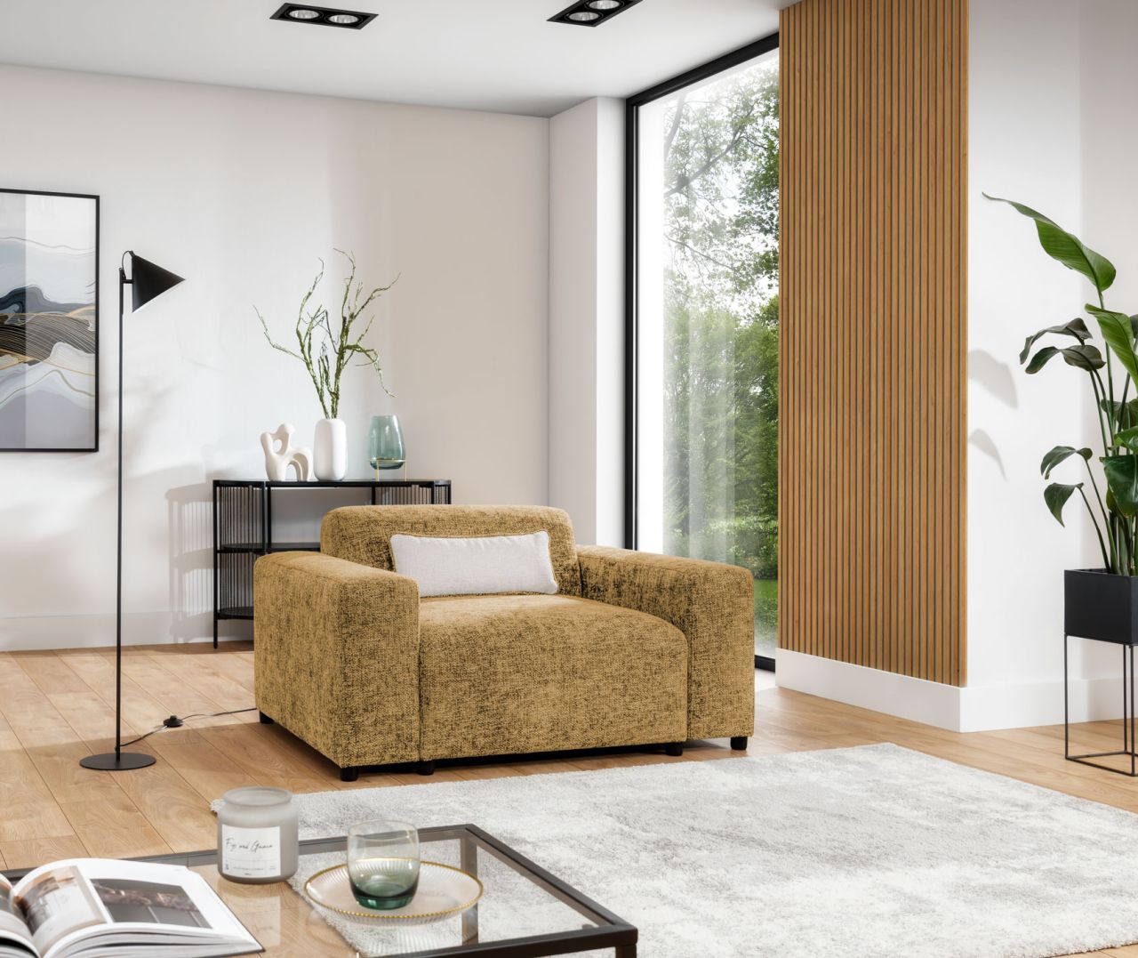 Sessel ersessel ROMY in Stoff Enjoy Me Honiggelb