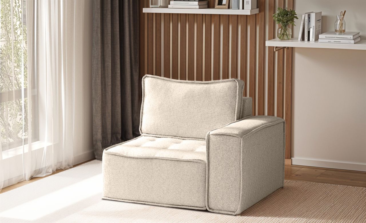 Sessel SANDE 1-Sitzer Modul Stoff Alpine Beige Seite Rechts