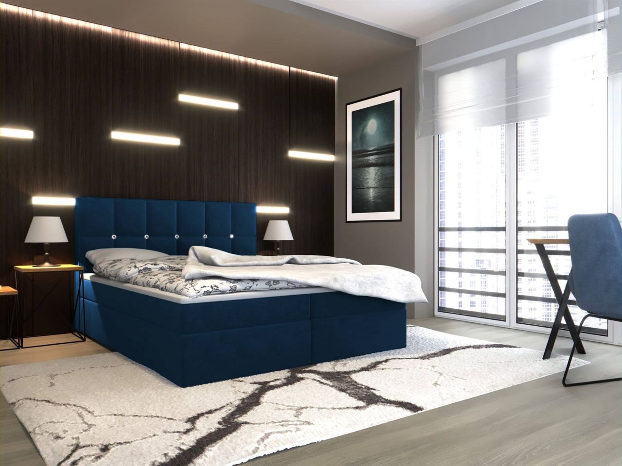 Boxspringbett Schlafzimmerbett KENT 160x200cm inkl.Bettkasten