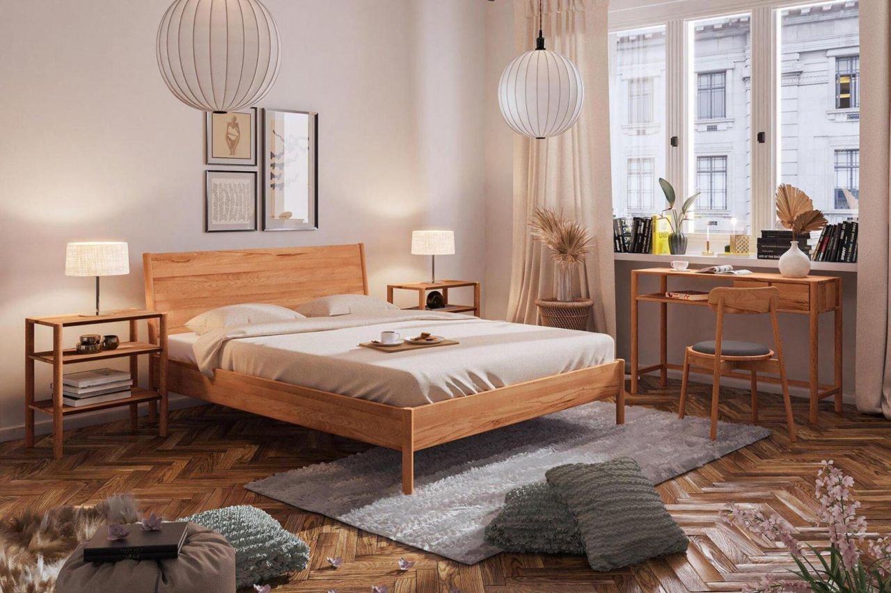 Massivholzbett Schlafzimmerbett SAGA Nr.1 Buche massiv 160x220 cm