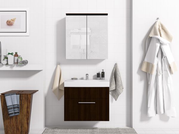 Badmöbel Set 3-Tlg Wenge matt MINI inkl.Waschtisch