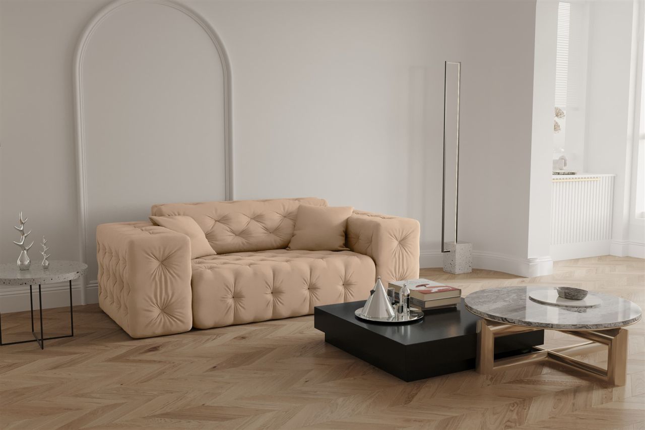Sofa ersofa CHANTAL 2-Sitzer in Stoff Opera Velvet Beige