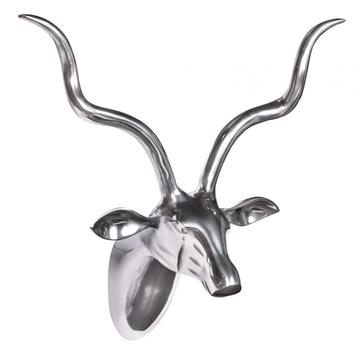 Deko XXL  Wanddekoration Hirschkopf Aluminium silbern