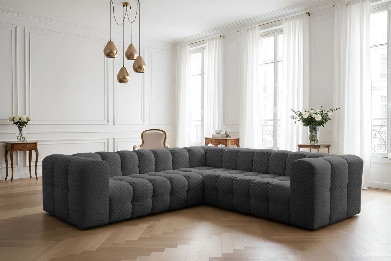 Ecksofa ersofa SOLVIE XS in Stoff Moly Anthrazit Seite Universal