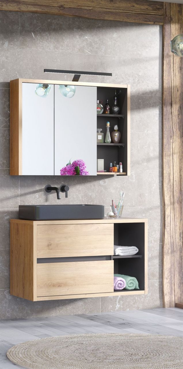 Badmöbel Set 2-tlg Badezimmerset MARINA ohne Waschtisch
