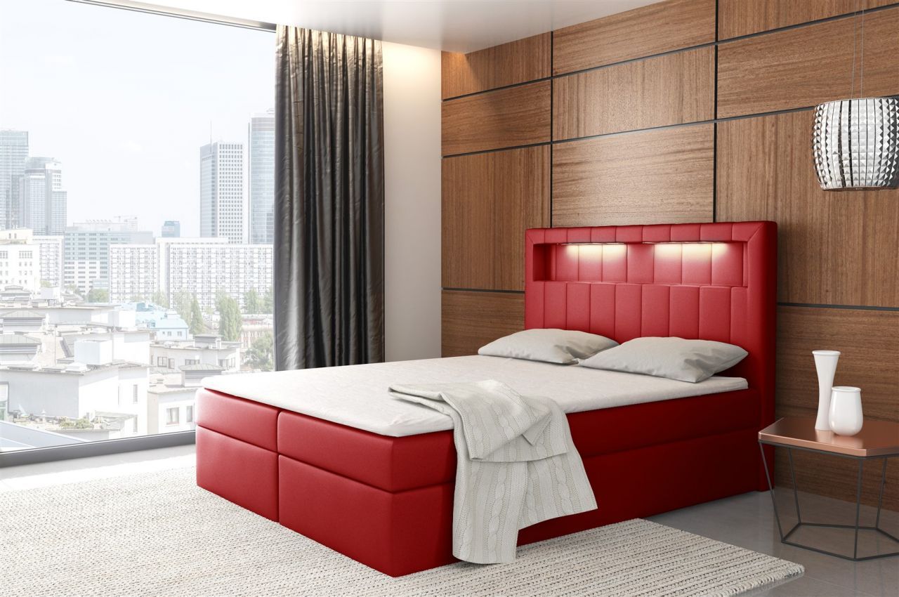 Boxspringbett Schlafzimmerbett STORM 200x200cm inkl.LED