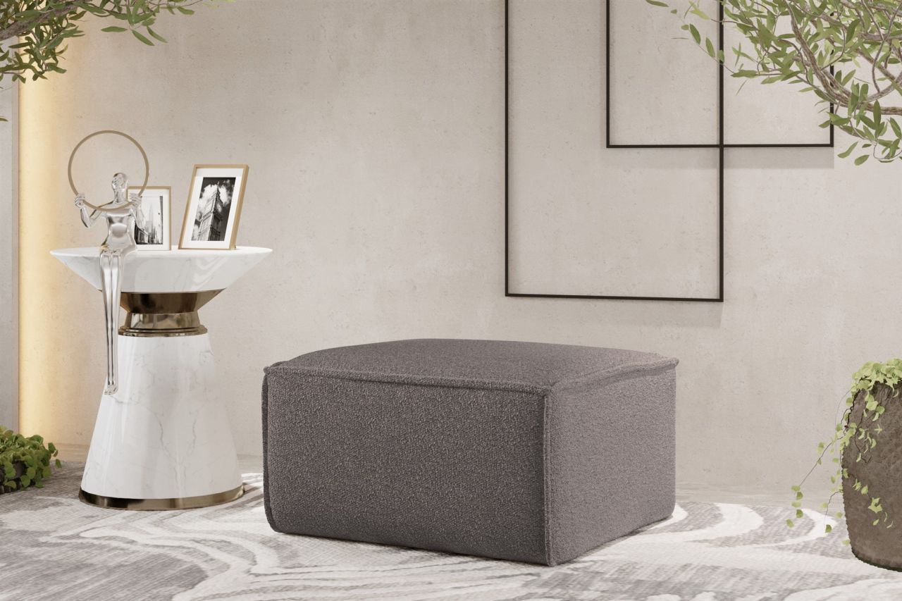 Polsterhocker erhocker CELES PREMIUM 65x65 cm Stoff Ascot Bukla Taupe