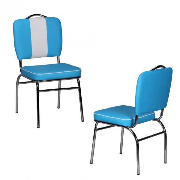 Esszimmerstuhl American Dream 50er Jahre Retro Blau Weiss