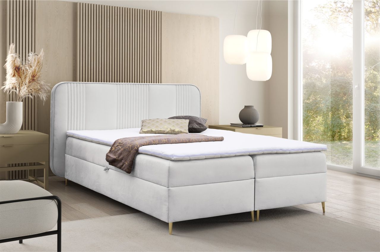 Boxspringbett Schlafzimmerbett AVERY PREMIUM 160x200cm Stoff Magic Velvet Alt...