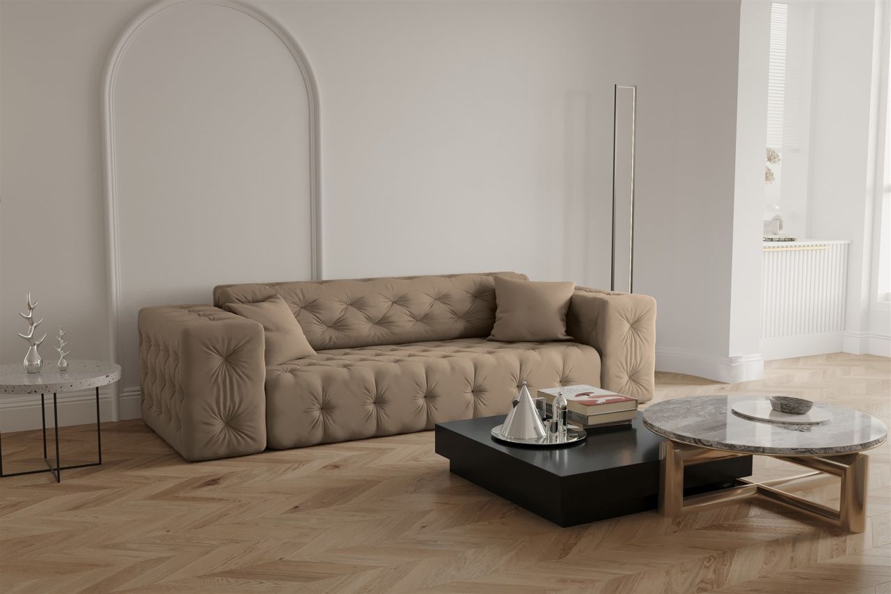 Sofa ersofa CHANTAL 3-Sitzer in Stoff Opera Velvet Taupe