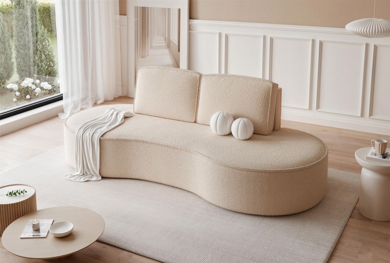 Sofa ersofa ARLET 3-Sitzer in Stoff Abriamo Hellbeige