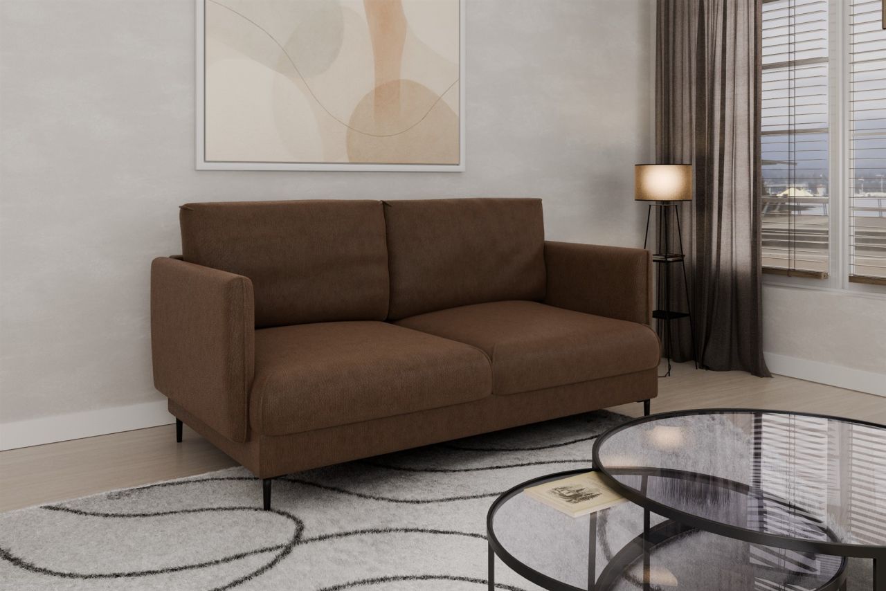 Fun Moebel Braun Sofa Designersofa Helmer 2-Sitzer Stoff Vibe