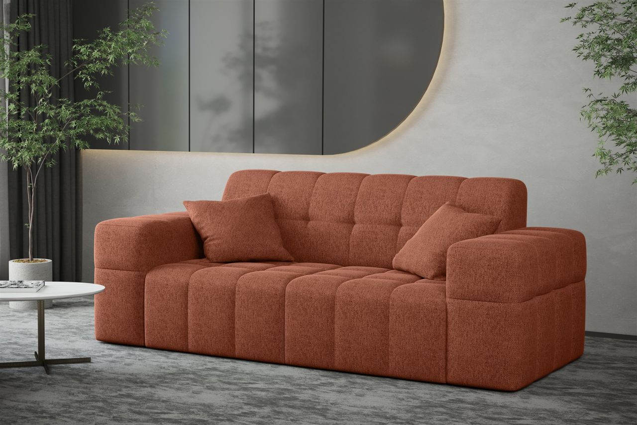 Sofa ersofa NANCY 2-Sitzer in Stoff Neve Rostbraun