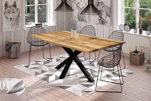 Esstisch Tisch FREYA Wildeiche geölt 160x90 cm | Tische | Eiche Vollmassiv | Wohn-& Essbereich