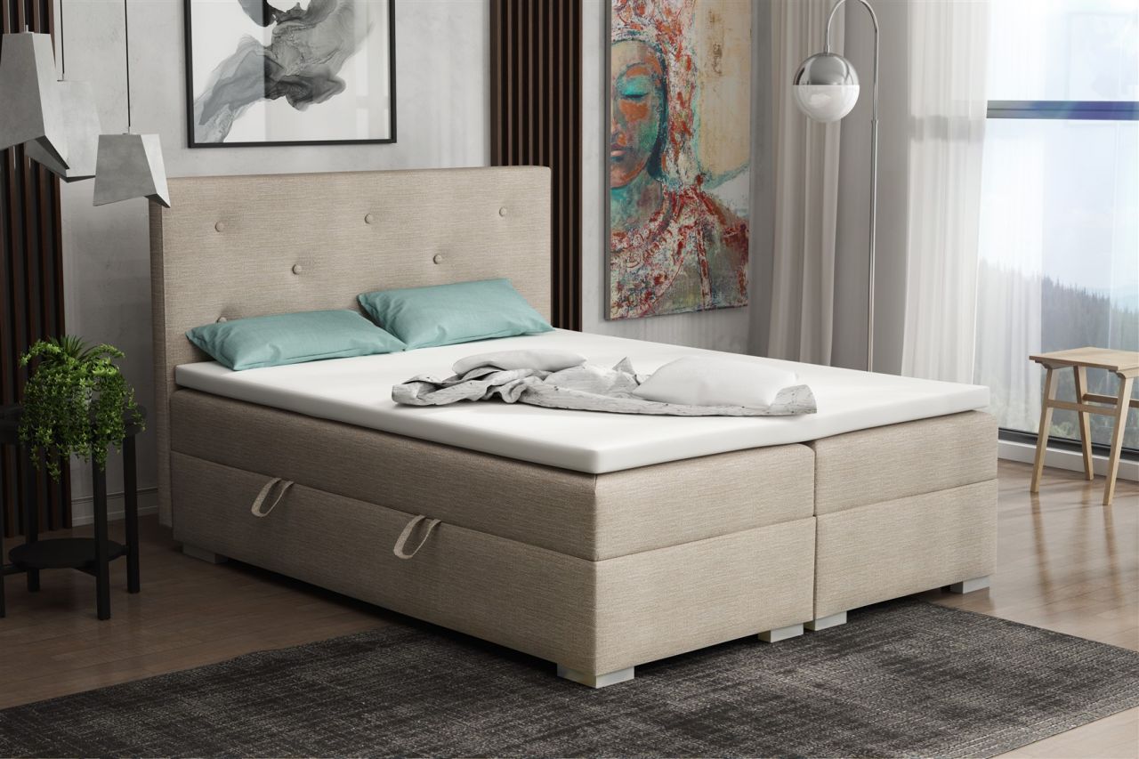 Boxspringbett Schlafzimmerbett PADUA 140x200cm inkl.Bettkasten