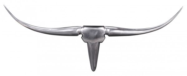 Wanddekoration Geweih Bull M 100 cm Aluminium silbern