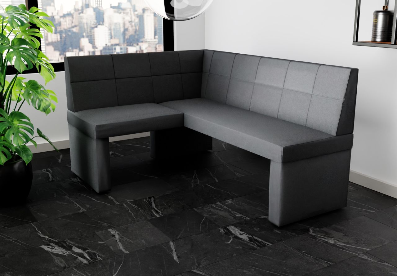 Eckbank Bank Küchenbank 168x128 cm BLAKE R Stoff Soro Anthrazit