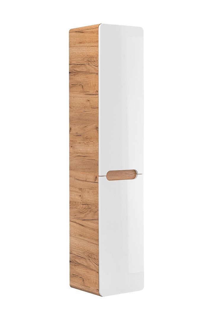 Badezimmer Hängeschrank 170x35x35 cm FERMO Weiss Hochglanz