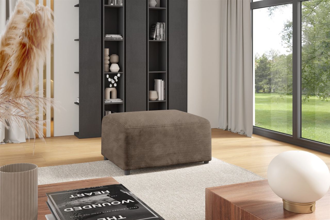 Polsterhocker erhocker Hocker MEGAN in Stoff Poso Cappuccino