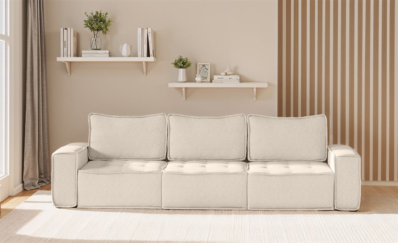 Sofa Modulsofa 3-teilig SANDE 3-Sitzer Stoff Alpine Beige