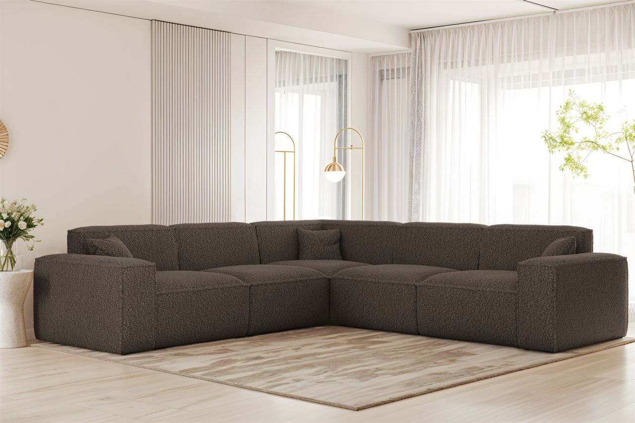 Ecksofa ersofa CELES PREMIUM in Stoff Sven Braun Seite Universal