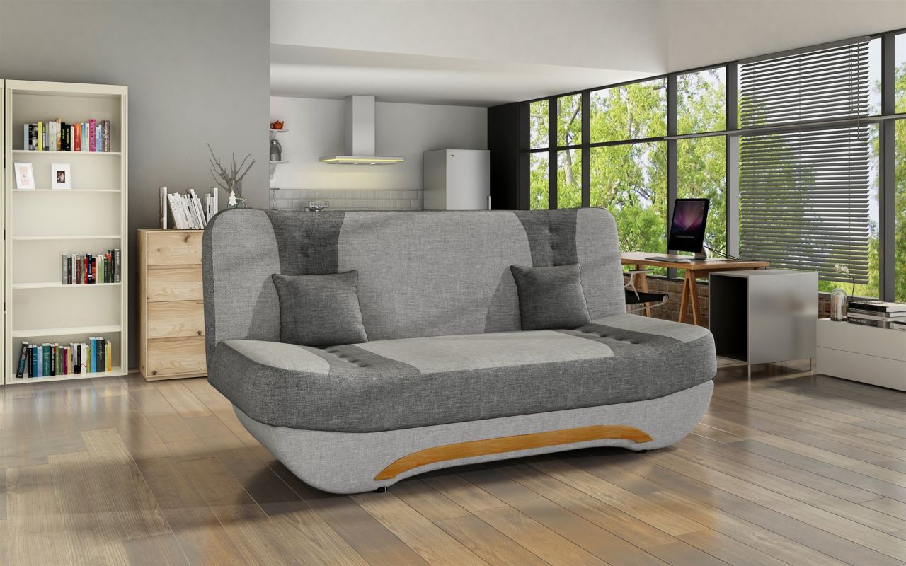 Klick-klack-Sofa Schlafsofa KANDY in Stoff Sawana Hellgrau-Grau
