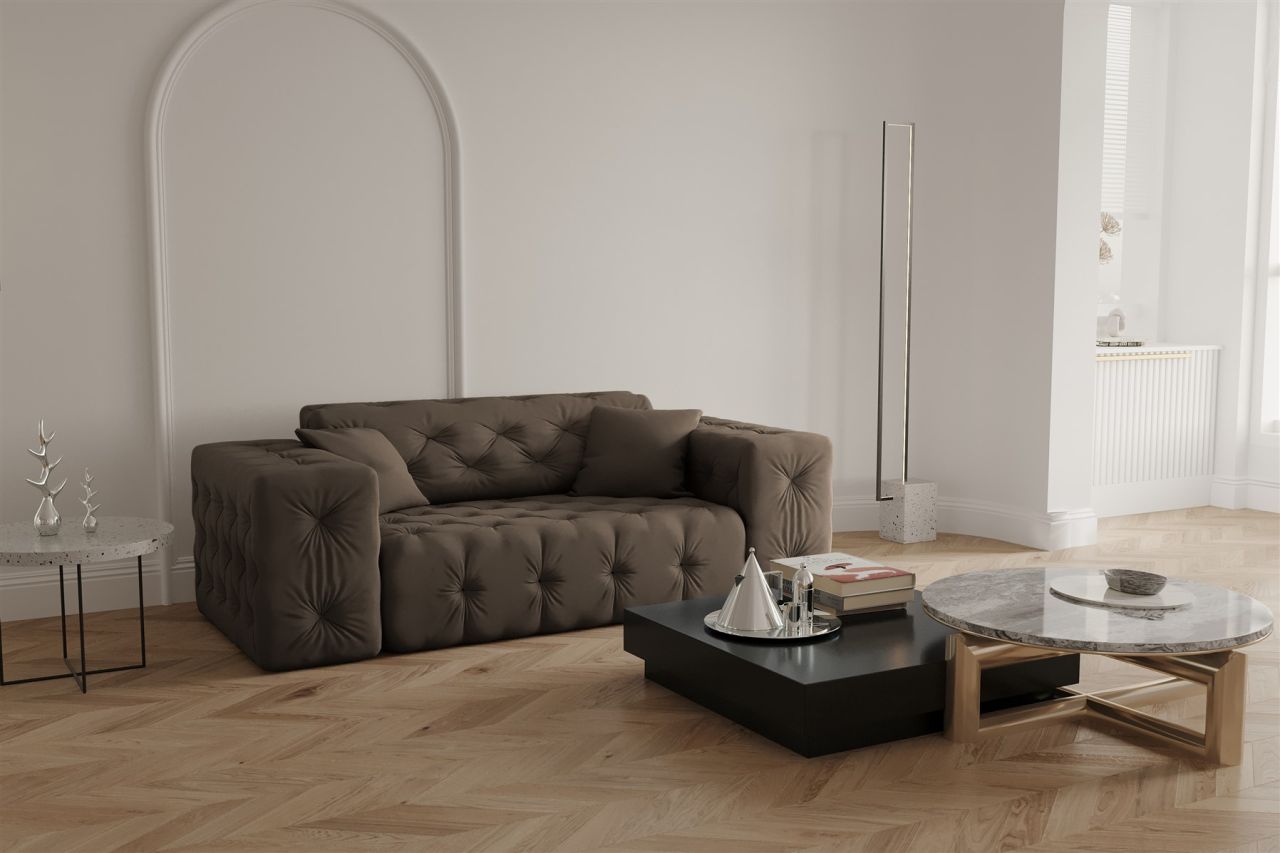 Sofa ersofa CHANTAL 2-Sitzer in Stoff Opera Velvet Braun