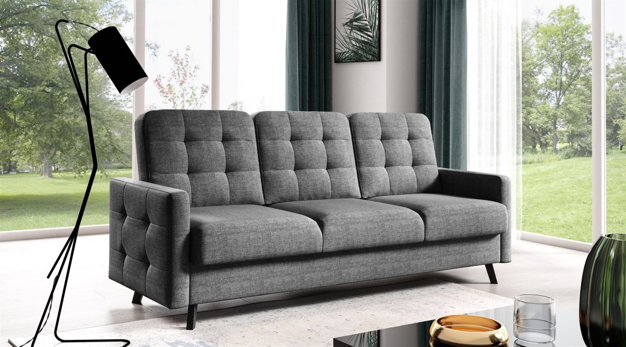Sofa 3-Sitzer Schlafsofa ersofa GARNET Stoff Luis Grafit