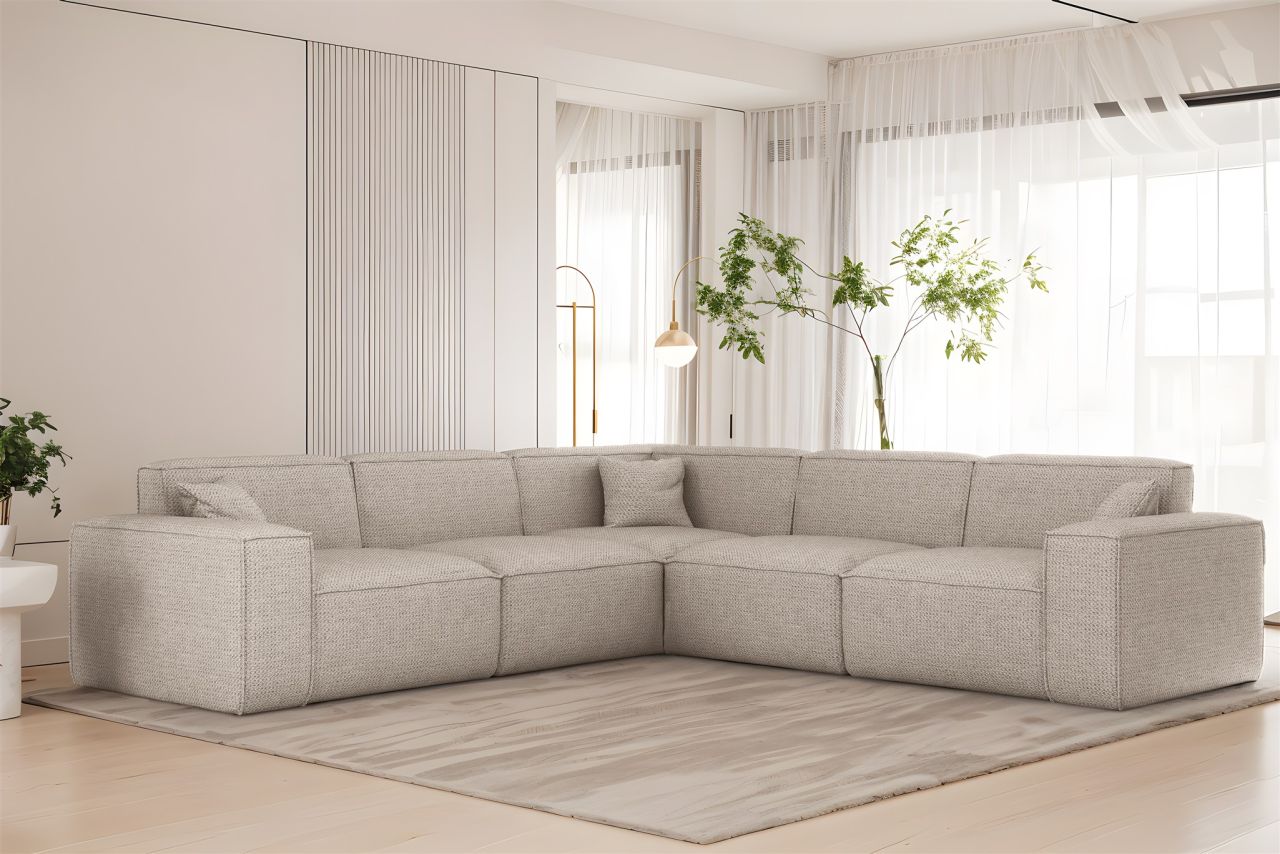 Ecksofa ersofa CELES PREMIUM in Stoff Artico Creme Seite Universal