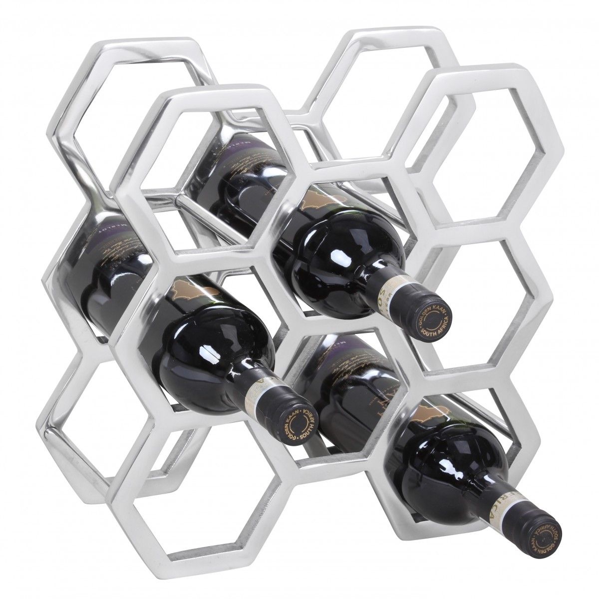 Weinregal  32,5 cm für 8 Flaschen Aluminium Silber