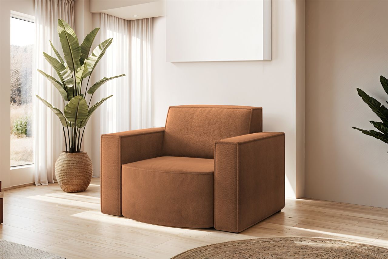 Sessel ersessel PALMA in Stoff Noel Ziegelrot