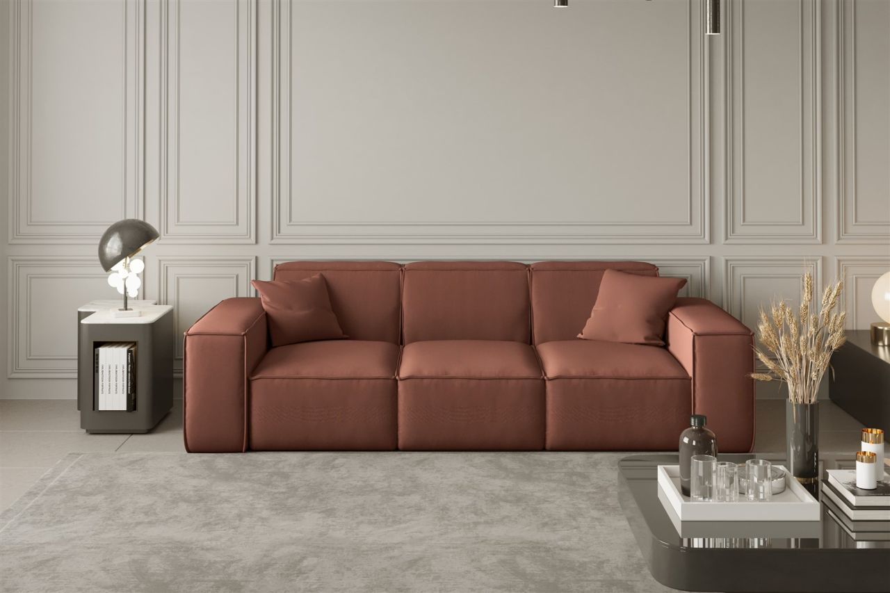 Sofa ersofa CELES 3-Sitzer in Stoff Opera Velvet Kupferbraun