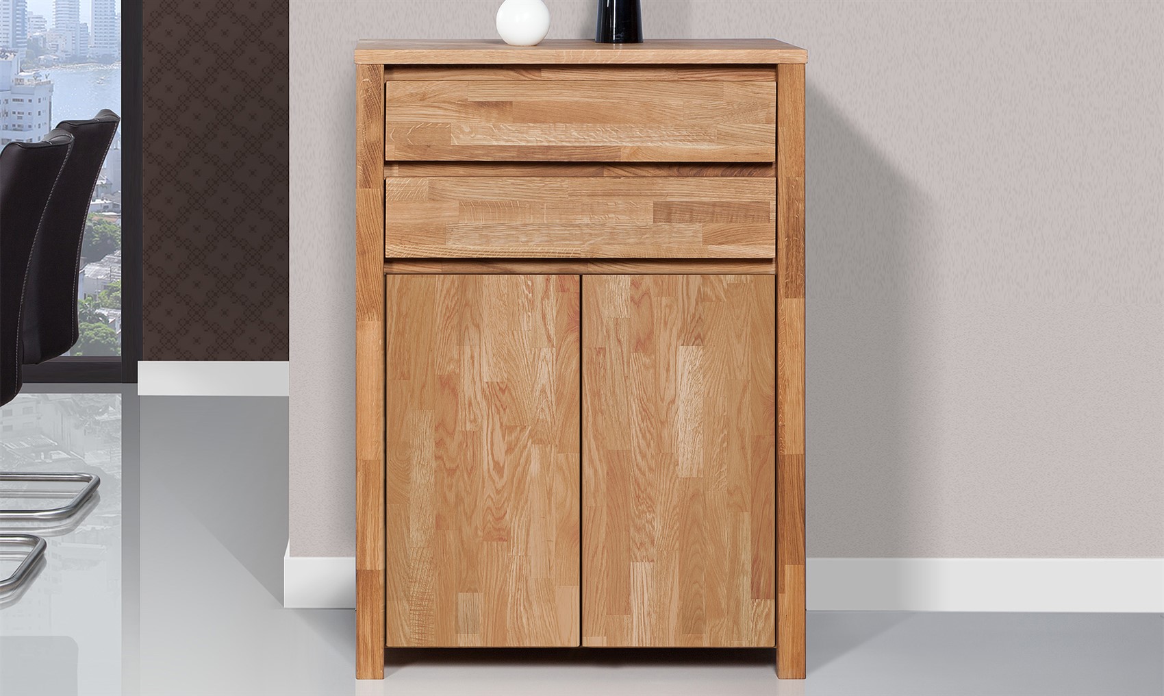 Kommode Hochschrank MAISON Buche massiv 80x112x45 cm | Kommode | Serie MAISON aus Buche Massivholz | Schlafzimmer Serien aus Massivholz